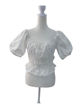 BDG Brown Tie-Front Blouse Women’s Size Medium 100% Cotton Lightweight Textured